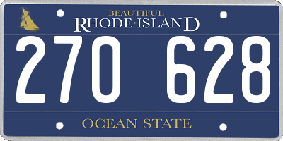 RI license plate 270628