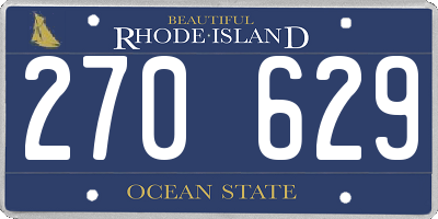 RI license plate 270629