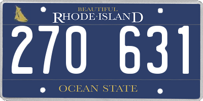 RI license plate 270631