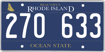 RI license plate 270633