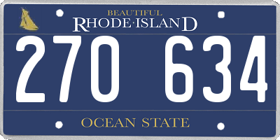 RI license plate 270634