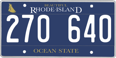 RI license plate 270640