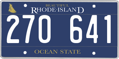 RI license plate 270641