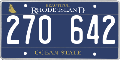 RI license plate 270642