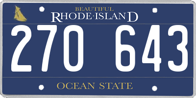 RI license plate 270643