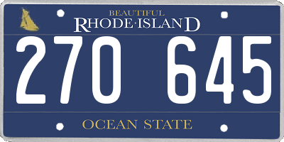 RI license plate 270645