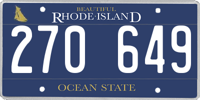 RI license plate 270649