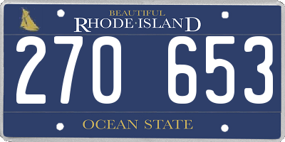 RI license plate 270653