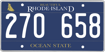 RI license plate 270658