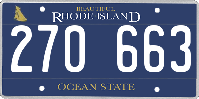 RI license plate 270663