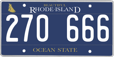 RI license plate 270666