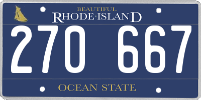 RI license plate 270667