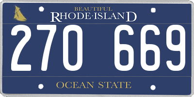 RI license plate 270669