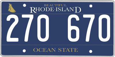 RI license plate 270670