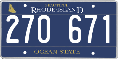 RI license plate 270671