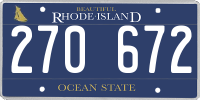 RI license plate 270672