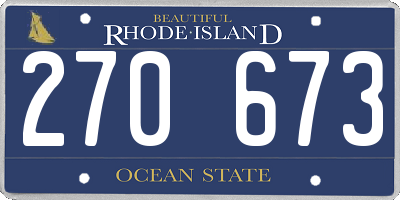 RI license plate 270673