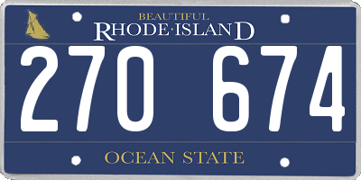 RI license plate 270674