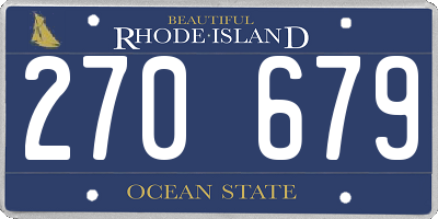 RI license plate 270679