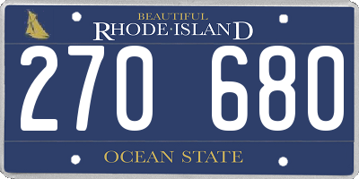 RI license plate 270680