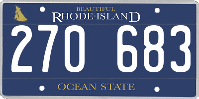 RI license plate 270683