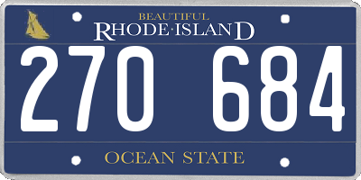 RI license plate 270684