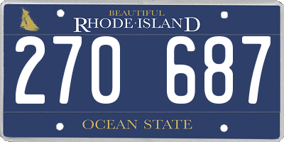 RI license plate 270687
