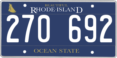RI license plate 270692