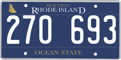 RI license plate 270693
