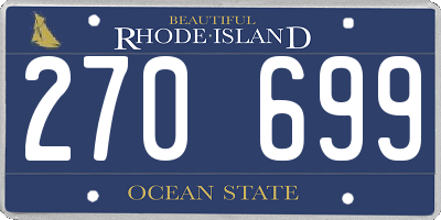 RI license plate 270699