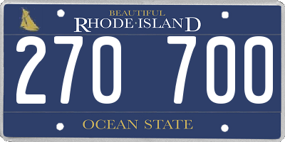 RI license plate 270700