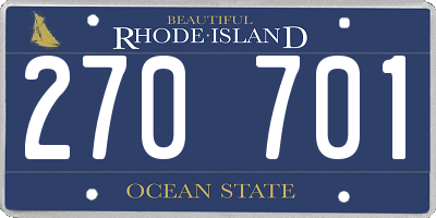 RI license plate 270701