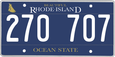RI license plate 270707