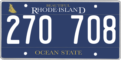RI license plate 270708