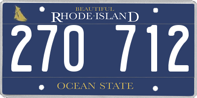 RI license plate 270712