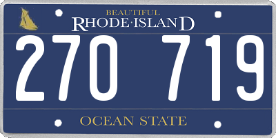 RI license plate 270719