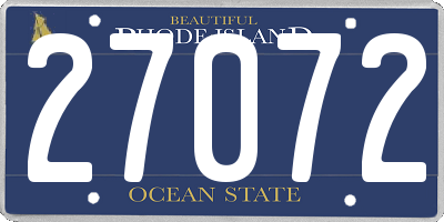 RI license plate 27072