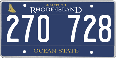 RI license plate 270728