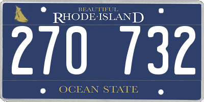 RI license plate 270732