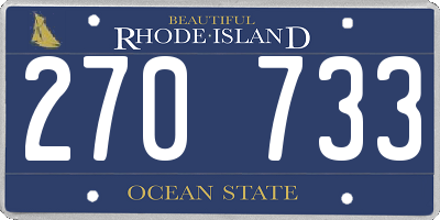 RI license plate 270733