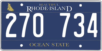 RI license plate 270734