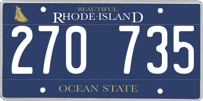 RI license plate 270735