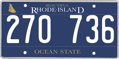 RI license plate 270736