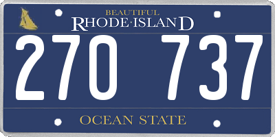 RI license plate 270737