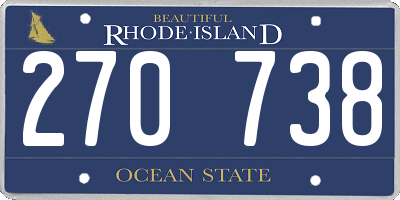RI license plate 270738
