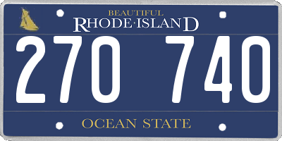 RI license plate 270740