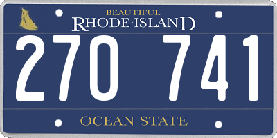 RI license plate 270741