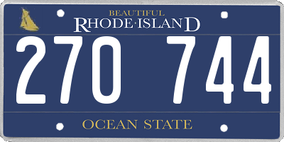 RI license plate 270744