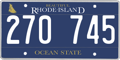 RI license plate 270745