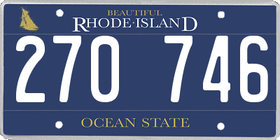 RI license plate 270746